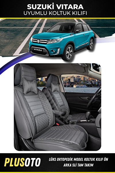 PlusOto مجموعة غطاء مقعد السيارة المدخن المتوافقة مع سوزوكي فيتارا بلس لوكس م...