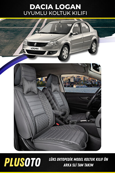 PlusOto مجموعة أغطية مقاعد السيارة المدخنة المتوافقة مع سلسلة Dacia Logan Plu...