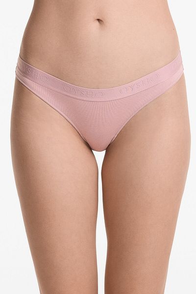 Oysho 3 Cotton Blend Classic Briefs With Logo
