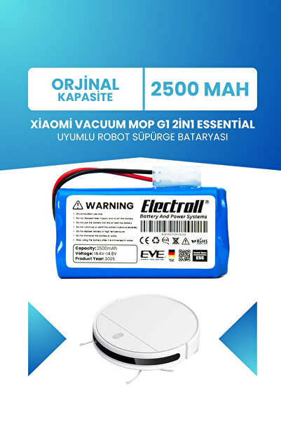 ELECTROLL Xiaomi Vacuum Mop G1 2in1 Essential Batarya (STANDART KAPASİTE) 250...
