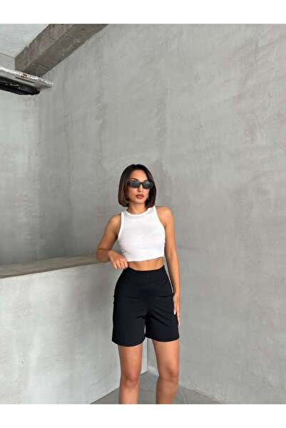 Miss Prova Elastična talja Osnovni crne šortseve MISSSRT2629