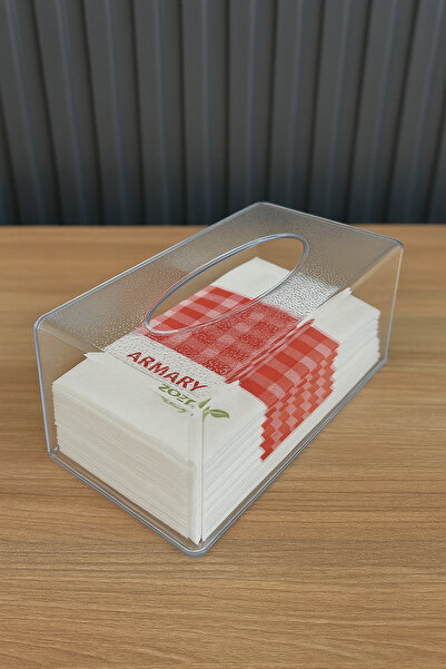 ceviz home züccaciye tekstil ltd şirketi Unbreakable Acrylic Clear Napkin Holder – Modern and Elegant Tabletop Design