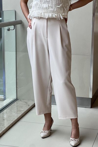 sentez giyim Sentez Roman Pleated Trousers with Elastic Back