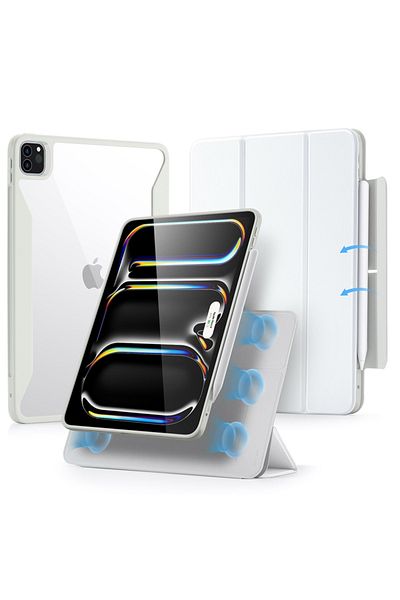 ESR Husă pentru iPad Pro 13, tip carte, Rebound Hybrid ESR - Albă