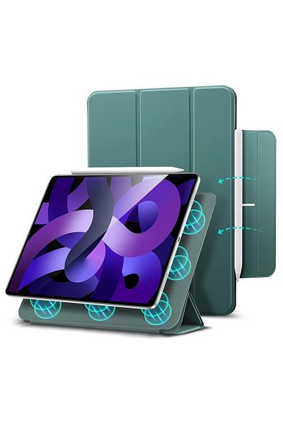 ESR Carcasă pentru iPad Pro 11 2018 / Air 4 / 5 / 11 (2020/2022/2024) tip carte, cu recul magnetic - verde