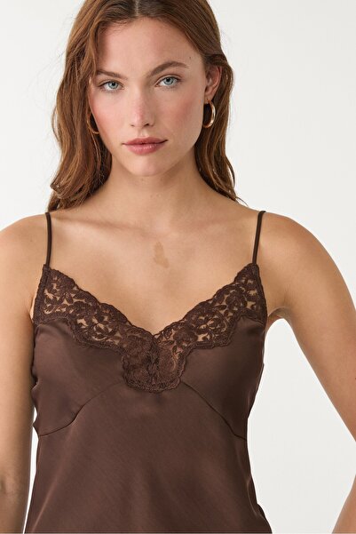 Stradivarius Glossy lace top