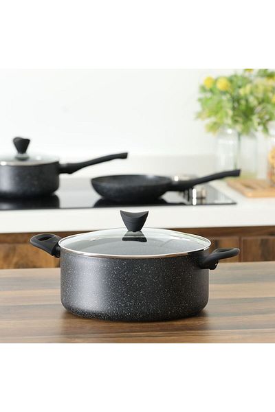 Danube Home Essential Casserole with Lid-Black Marble