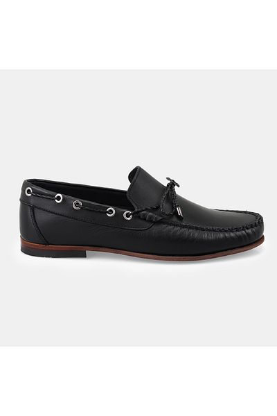 Desa Ανδρικό μαύρο δερμάτινο loafer