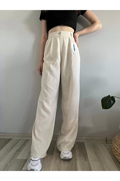 polle Pantaloni Palazzo de in cu talie înaltă