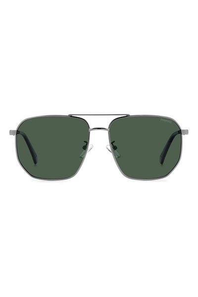 Polaroid Polaroid PLD 4141/G/S/X 6LBUC Men's Polarized Sunglasses, Silver, Aviator, 59 mm