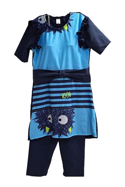 TooHot Girl's Indoor Hijab Swimsuit Set with Bonnet Gift