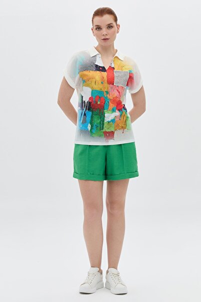 DAIDO Polo Yaka Dijital Baskılı Cepli T-Shirt