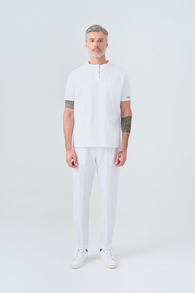 ÇİZGİ MEDİKAL White Cool Best Lycra Scrubs Suit Reversible Stretchy Fabric Doctor Nurse Uniform