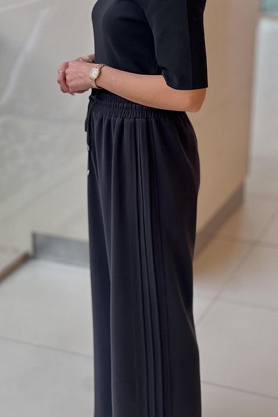 sentez giyim Synthesis Berlin Side Ribbed Wide Leg Trousers
