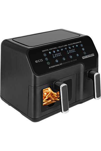 ECG Friteuza dubla cu aer cald AF 8300 Dual Fry, 5.2 + 3.1 litri, 2700 W, 8 programe, 80-200°C