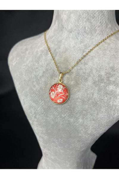 Mos Tespih Special Design Flower Pattern Steel Luck Necklace