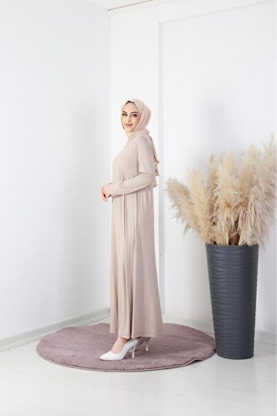 AbiyeSultan Kadın Düz Elbise - Zerde Uzun Kollu Içlik - Abaya Içi Elbise - Uzun Kollu Içlik - Düz Elbise