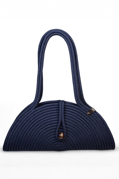 MaVaux Сумка через плече Mia з натурального дерева, вишита бісером та соломою