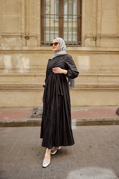 LOCCO Жіноча сукня з краєм, що збирається, з боковим швом, чорна