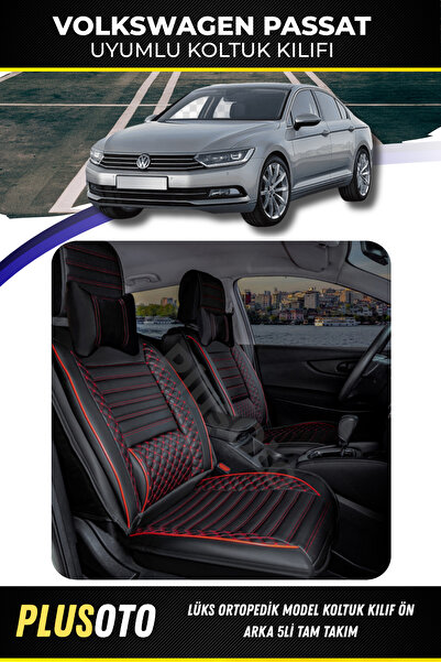PlusOto مجموعة أغطية مقاعد السيارة المتوافقة مع سلسلة فولكس فاجن باسات بلس لو...