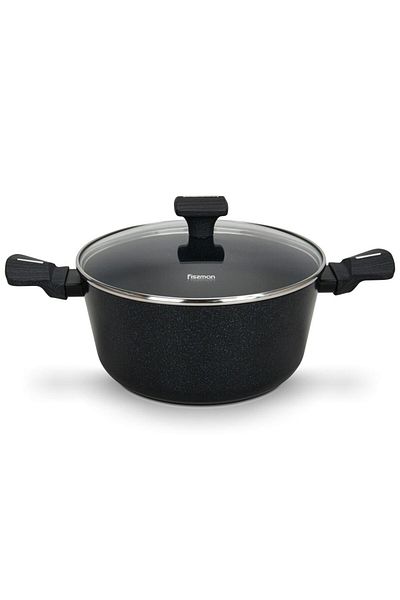Danube Home Fissman Stockpot Ferro 22X10.5Cm/3.36 Ltr With Glass Lid With Induction Bottom