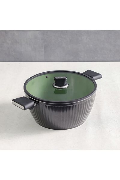 Danube Home Lines Casserole Black 28CM Titanium Teflon Deep Pot