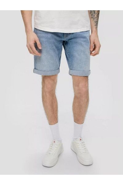 QS by s.Oliver Men's John denim shorts with mid-rise waist and regular fit, QS by s.Oliver