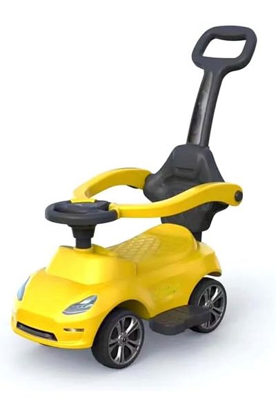 l'elefante 3-in-1 Kids Ride-On Car with Push Handle, Safety Guardrail, Music & Lights – Toddler Push Car for