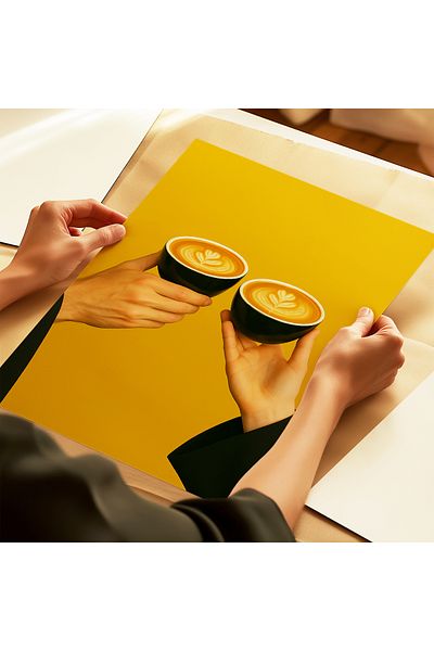 ARTHOUSECOLLECTIVE A Cup of Connection - Μίνιμαλ διακοσμητική αφίσα καφέ - Αφίσα χωρίς πλαίσιο σε μεγέθη ζωγραφικής