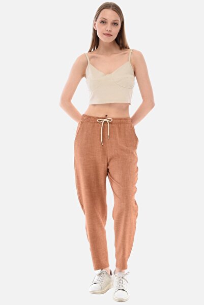 CEDY DENIM Women's Summer Synthetic Linen High Waist Elastic Skinny Leg Mom Pants C611