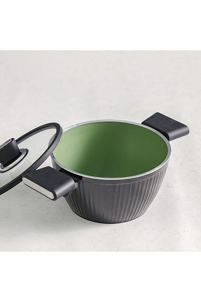 Danube Home Lines Casserole Black 20CM Titanium Teflon Deep Pot