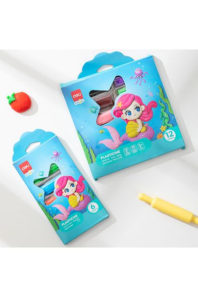 Deli Pastă de modelat 12 culori 240 g Cutie de carton Deli