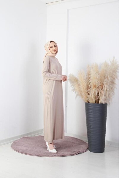 AbiyeSultan Kadın Düz Elbise - Zerde Uzun Kollu Içlik - Abaya Içi Elbise - Uzun Kollu Içlik - Düz Elbise