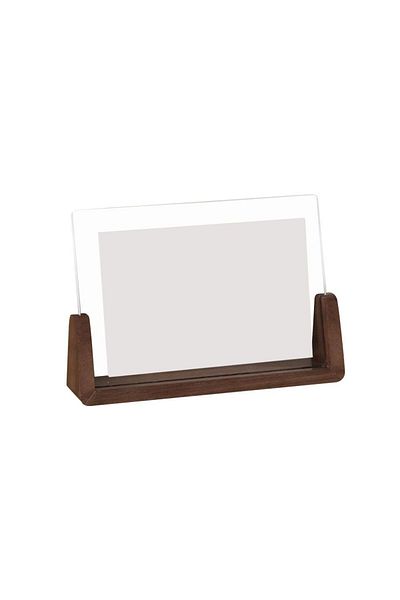 Choice 10.2x15.2cm-4 Walnut/Beech Creative Photo Frame Acrylic U Shape Transparent Frame Desktop Wood Weddi