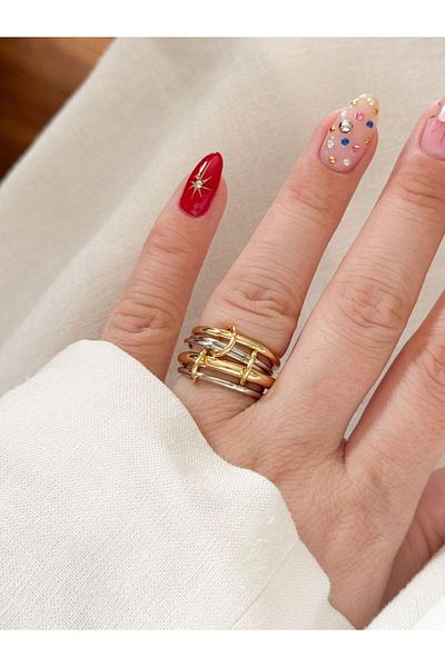 CHARMLUCKY Steel 5 Link Ring