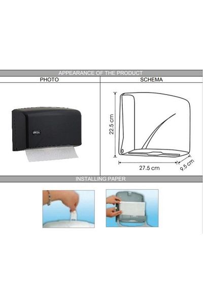 Vialli K1B Z-Fold Paper Towel Dispenser 200' Black