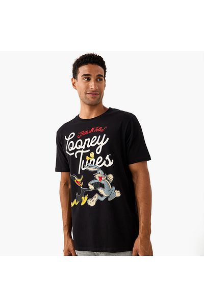 SP Characters Looney Tunes Print T-shirt with Crew Neck