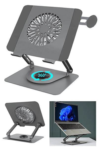 Rever MacBook Standı Manyetik Fanlı Telefon Tutuculu Notebook / Laptop / Tabl...