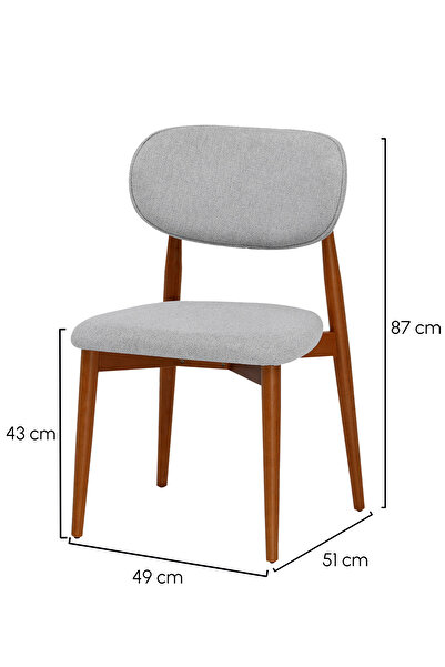 MYMASSA Parma Sandalye - Mense Krem Kumaş - Ahşap İskelet - Mutfak Sandalyesi - Salon Sandalyesi