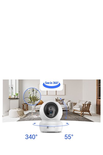 EZVIZ Cs‑h6c 1080p Pan‑tilt Wi‑fi Kamera – 355° Dönen, Otomatik Takip, Gece G...