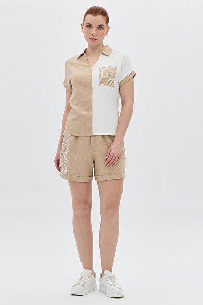 DAIDO Baskılı Taş İşlemeli Şort