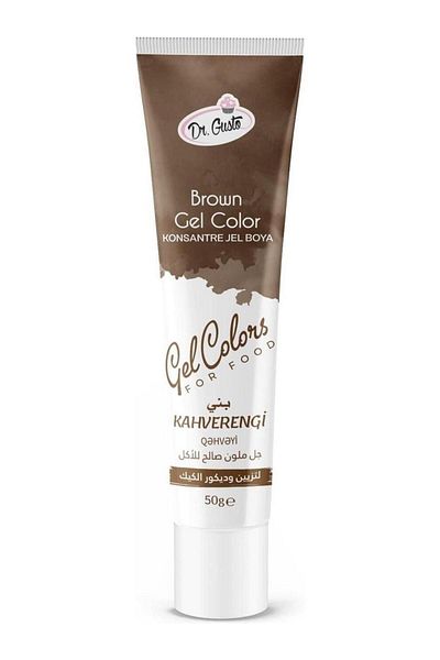 Dr. Gusto Brown Gel Food Color 50 Gr – Pastry and Confectionery Paint in Tube Form