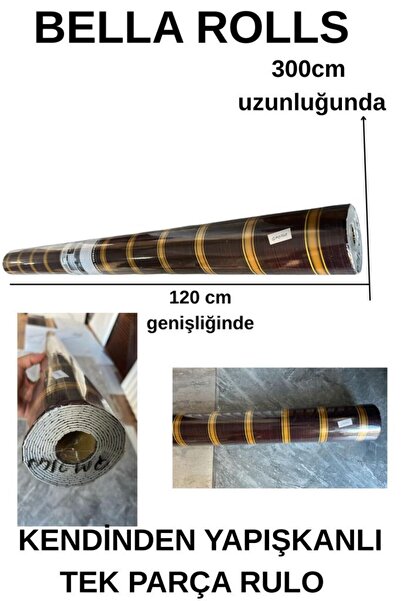 Renkli Duvarlar 120cmx300cm Tek Parça Yapışkanlı Rulo Gold Çizgili Eskitme Parlak Duvar Paneli Kağıdı Pendik QM0140