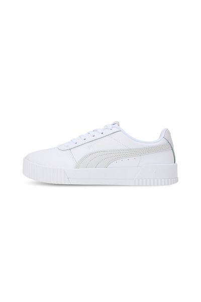 Puma Womens Carina Leather Trainers Sneakers - White