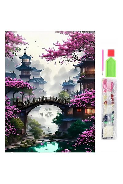 OEM 5d Diamond Embroidery Set, Japan Model, 30x40 Cm, Accessories Included, Multicolor