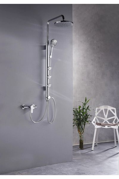 HESANIT Sc 40200 Shower System, 25cm Rain Shower Head, 6-function Hand Shower, Adjustable Body Jets