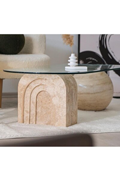 Sümeyra Marble Art Gökkuşağı - Traverten Orta Sehpa