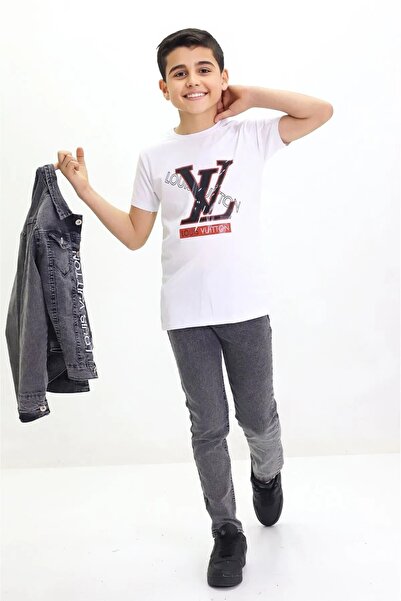 GZT TEKSTİL Boy's Denim Set (Jacket-T-Shirt-Pants) 3 Pieces (3-12 YEARS)