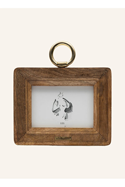 Riviera Maison إطار صورة من خشب المانجو مقاس 20 × 15 من ماكينا مع تفاصيل شماعة ذهبية