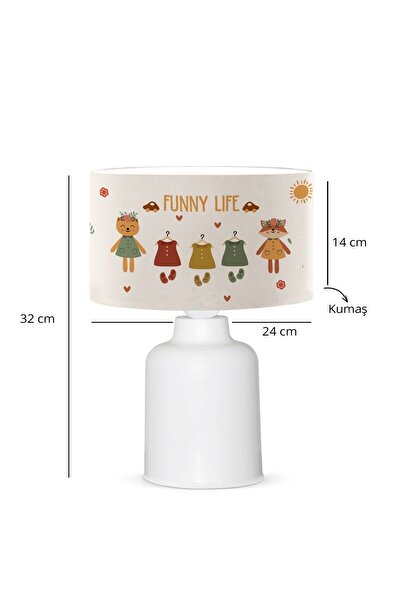HOMİNG Homing Funny Life Fabric Headboard Kids Room Lampshade Ayd-3380